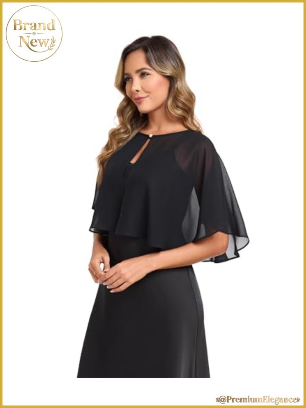 Chiffon Shawl Wrap for Women Evening Dress Wedding Capelet